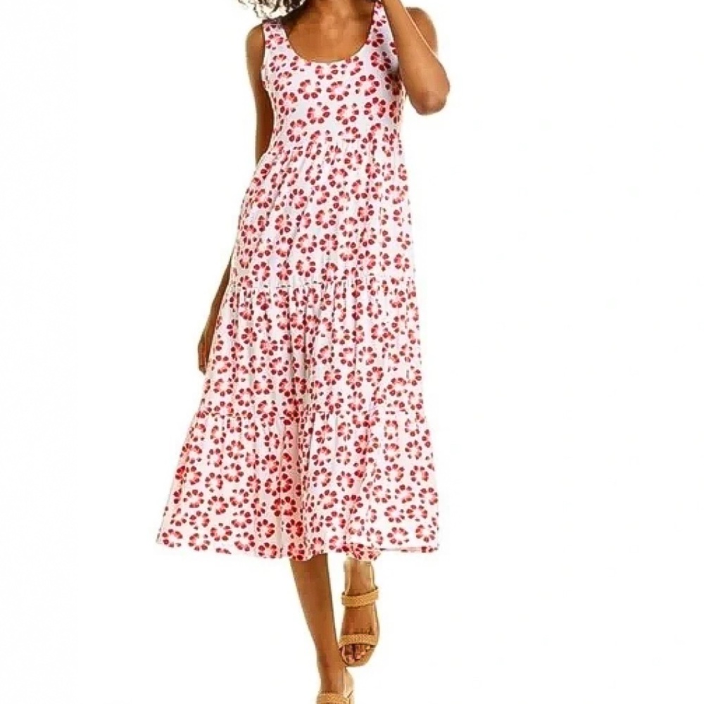 Duffield Lane Lucy Midi Dress in Firework Print- M